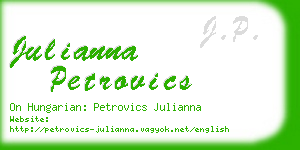 julianna petrovics business card